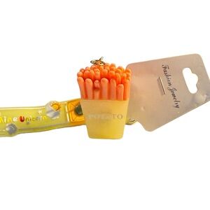 French Fries Keychain with Flashing Light